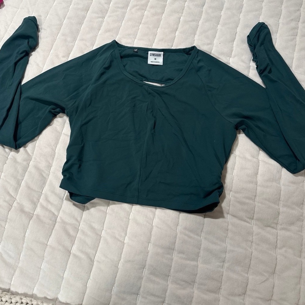 Whitney Simmons open back long sleeve cropped top